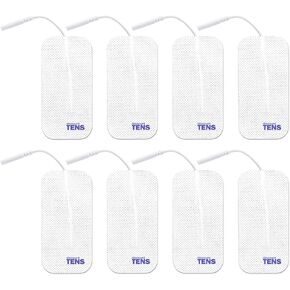 TENS Electrodes, Value Wired Replacement Pads for TENS Units, 8 TENS Unit Electrodes (2in x 4in, 8 Pack) Discount TENS Brand