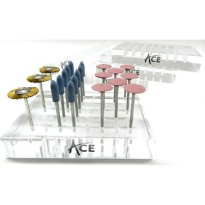 Clear Bur Holder 4-1/4" x 3 Plastic 40 Hole Jewelers for Shanks 3/32" Organizer