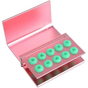5Pcs 10 Holes Dental Burs Holder Block Case for CA/RA＆FG Dental Autoclavable Burs Holder Pink