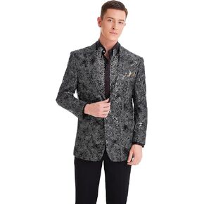 Stylish Men Suit Jacket Blazer Shawl Lapel One Button Slim Fit Long Sleeve Jacket Tuxedo Party Dinner