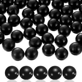 125/250 / 500 Pcs .68 Cal Rubber Balls, Reusable Paintballs for Self Defence, Less Lethal Shooting Training Practice Solid Balls 0.68 Calibre, Black
