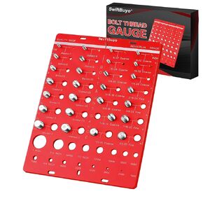 44 Nut and Bolt Thread Checker, Identifier Gauge, Thread Checker Standard and Metric with 14 Standard & 14 Metric,16 Bolt Size-it Gauge