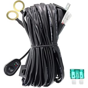 LED Work Lights Bar Remote Wiring Harness Kit 12V 40A LED Lights Remote Wiring Harness Switch Relay 14AWG Core Cable Harness 2 Leads fit for Car Fog Lights Work Driving Lights Bar