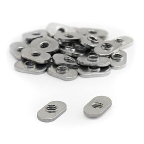 8020, 3675, 10 Series Stainless Steel SS 1/4-20 Centered Slide in Economy T Nuts Hardware Nuts for 10 Series Aluminum Extrusions (25 Pack)