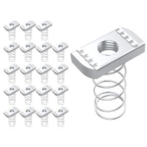 20 Pcs 3/8"-16 Strut Channel Nuts, Spring Strut Channel Cone Nuts for Strut Channel, Easy to Locate Mounts Solar Panel, Long Spring Nuts with Electro Galvanized Finish
