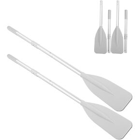 Aluminium Alloy Boat Oars, Grey Boat Paddles, High Toughness Light Weight 2pcs Paddle with 2Pcs Rod Set for Inflatable Boat Rubber Dinghy Water Marine Sports