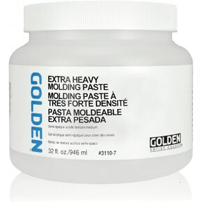 Extra Heavy Molding Paste by GOLDEN, 32 fl. oz. Jar, Professional Acrylic Paste Medium, Semi-Opaque