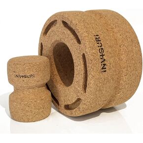 Roller Yoga Wheel for Back & Neck Pain, with Spinal Groove. Medium to Deep Pressure for Heavy Duty Foam Rolling. Made from Natural Cork.