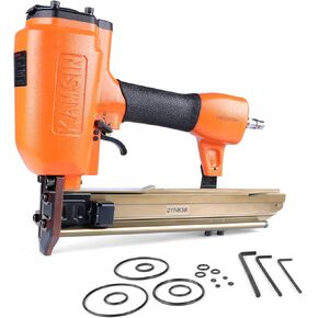 21N838 Heavy Wire Pneumatic Construction Stapler, 16 Gauge, 7/16'' Crown, 3/4-1 1/2'' Length Staples, Lighter Medium Crown Stapler for Sheathing, Roof Decking