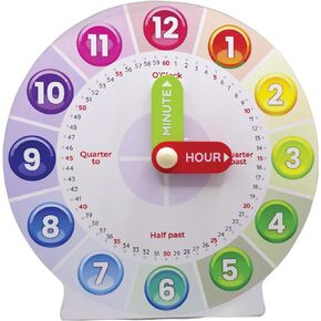 Interactive Educational Teaching Clock - Learn Time Easily, Durable Design for Kids with moveable arms, Engaging Hands-On Learning Tool, Perfect for Classroom & Home Use