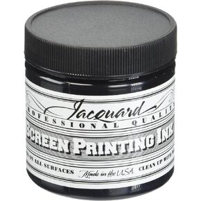 Jacquard Professional Screen Print Ink, Water-Soluable, 4oz Jar, Black (117)