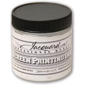 Jacquard Professional Screen Print Ink, Water-Soluable, 4oz Jar, White (118)