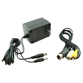 Audio Video RCA AV Cable Adapter Cord + AC Power Supply To External TV Screen Monitor For SEGA Genesis 1 Original MK1601 First 16 Bit Version ONLY Gaming Systems Console Game Bundle Set