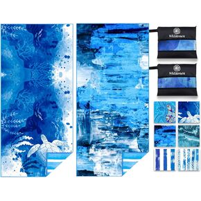 Lightweight Thin Microfiber Beach Towel Sand Free Quick Dry Absorbent Compact Soft Pool Swim Travel Towels Extra Large Oversized Beach Accessories Packable Essentials Stuff Gifts for Adult
