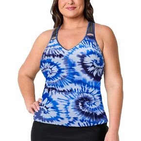 ZeroXposur Keyhole Tankini Tops for Women Swimwear Top Only, Plus Size Swimsuit for Women, Plus Size Swim Top