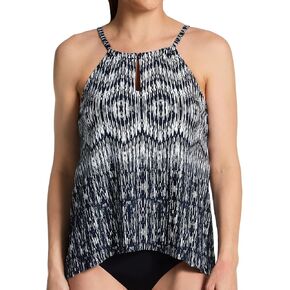 Miraclesuit Women's Swimwear Peephole High Neckline Soft Cup Tankini Bathing Suit Top