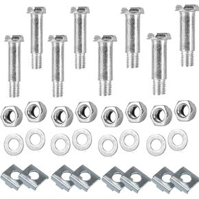 8 Set Children's Bicycle Training Wheels Mounting Screw Kit (Shoulder Bolts+Washers+Vertical Brackets+Locking Nuts) M8+M9 Screws Universal for Kids Bike Auxiliary Wheel Stabiliser Support