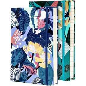 Large Dot Grid Hardcover Notebooks, Dotted Flower Journal for Women Men Kids Traveler, B5 Size, 7.6x10 inch, 120 GSM Thick Paper, 102 Sheets,2 Pack, Writing Planner Note Pad Notebook bulk