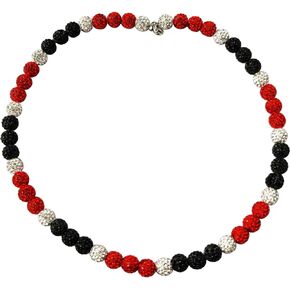 Baseball Bead Necklace Rhinestone Bling Disco Ball Necklace