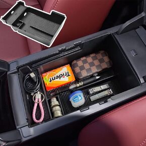 منظم وحدة التحكم المركزية TACORBO متوافق مع ملحقات Mazda 3 2024 2023 2022 2021 2020 2019 صينية إدخال Axela، صندوق تخزين ثانوي لمسند الذراع، زخرفة سوداء