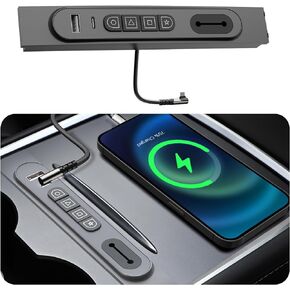 Tesla Smart Physical Buttons with USB Hub, Tesla Model Y/3 Center Console Controller Keys, Physical Shortcut Key Button Docking Station for Tesla Model Y/3 2021-2023