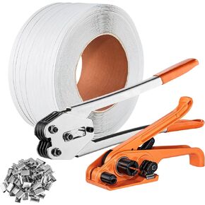 طقم ربط النطاقات VEVOR مع أداة شد الربط، بطول 100 قدم 304 شريط من الفولاذ المقاوم للصدأ، 100 ختم معدني، طقم ربط شريط التغليف البليت، شريط تغليف التغليف للتغليف in Kuwait