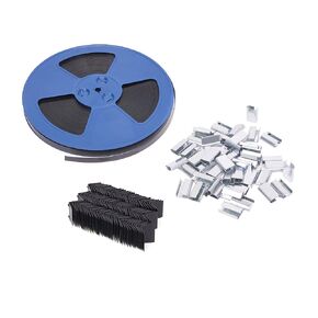 Pallet Packaging Strapping Banding Kit - Tensioner & Sealer Machine Set, Heavy Duty PET Belt, Open Serrated Seals, Corner Protector