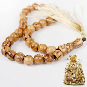 Masbaha 33 beads olive wood from jerusalem Islamic Prayer Beads Tasbeeh Muslim Rosary quran Misbaha Tespih Dhikr Beads Sibha tasbih beads muslim Worry Beads islamic beads islamic gifts