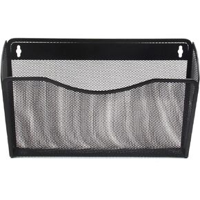 EasyPAG Mesh Hanging Wall File Organizer 3 Single Pocket Wall Mount File Holder Mail Organizer for Office, Home and School, Black