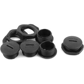 uxcell M25 x 1.5cm Plastic Round Head Pipe Adapter Black 5Pcs