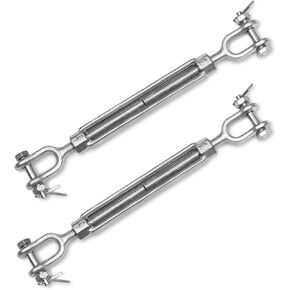 Turnbuckle Hook, 2Pack 1/2 Inch M12 Hot Dipped Galvanized Steel Jaw and Jaw Turnbuckle, 2200 lbs Working Load Limit Heavy Duty Turnbuckle for Tractor Sun Shades Cables Tent Outdoor String Lights in Kuwait