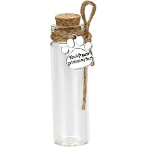 Pet Hair Memorial Bottle,Glass Vial for Ashes Or Hair Dog Or Cat Keepsake Pet Loss Gift (Bottle)