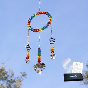 Rainbow Bridge Dog Memorial Gifts, Cat Memorial Gifts for Loss of Cat. Pet Loss Gifts, Pet Memorial. Loss of Dog Sympathy Gift. Remembrance Rainbow Maker Crystal Suncatcher
