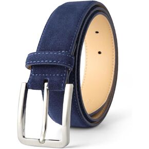 Men's Belt Casual Genuine Leather Suede Belts for Men 1 3/8" Wide Elegant Golf Dress Belt