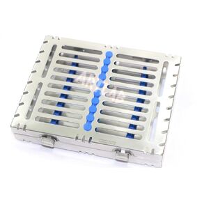 1 German Detachable Dental Autoclave Sterilization Cassettes Racks Box for 10 Instruments Blue CYNAMED