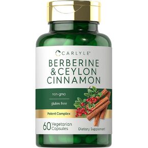 Carlyle Berberine with Ceylon Cinnamon | 2000mg Complex | 60 Capsules | Vegetarian, Non-GMO, Gluten Free