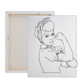 Pre Drawn Canvas Paint Kit | Adult & Teen Sip and Paint Party Favor | DIY Date Night Couple Activity FEMINIST MOVEMENT (S 8x10 CANVAS ONLY)