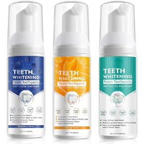 2 Packs Foam Toothpaste, Whitening Toothpaste, Baking Soda Toothpaste, Ultra-fine Mousse Foam Deeply Cleaning Gums, for Great Oral Care & Whitening Result - Blueberry Flavor