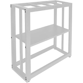 Fish Tank Stand 20 Gallon, Double Layer Metal Aquarium Stand with Storage, 24.8" x 9.45" x 29.5" Breeder Reptile Tank Stand （White） in Kuwait