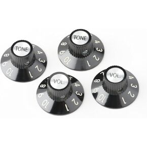 Fender 72 Telecaster Custom Knobs - Black, Set of 4