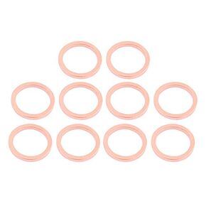 uxcell 10pcs 18mm x 14mm x 2mm Flat Ring Copper Crush Washer Sealing Gasket Fastener