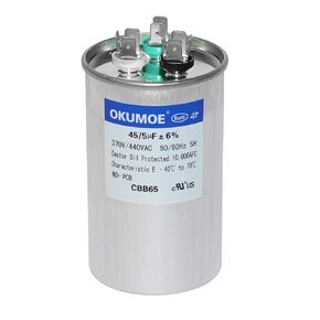 45+5 uF 45/5 MFD 370V/440V CBB65 Dual Run Round Start AC Capacitor for AC Motor Start, Fan Start, Heat Pump, Condenser Straight Cool