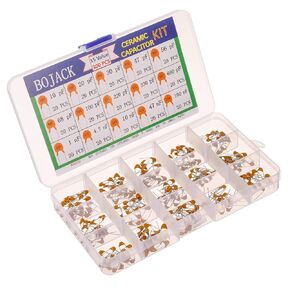 BOJACK 10 Values 300 Pcs Ceramic Capacitor 0.1 0.15 0.22 0.33 0.47 0.68 1 2.2 4.7 10 uF Multilayer Monolithic Ceramic Capacitor Assortment Kit