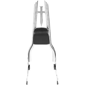 Chrome Detachable Sissy Bar Passenger Backrest Rear Pad for Harley Davidson Touring Models 2009-2024 Street Glide, CVO Road Glide Road King Ultra Limited Electra Glide (30" Tall)