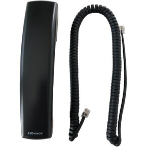 The VoIP Lounge Replacement HD Voice Handset with Curly Cord for Polycom VVX Series IP Phones 300 301 310 311 400 401 410 411 500 501 600 601 1500 Black (Please See Full Description Below)