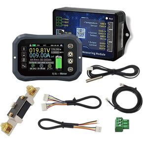 100A Bluetooth Battery Monitor, Wireless Voltage Current Meter with Smart Shunt 0-120V + 2.4'' HD Display, Support APP Control Coulometer for 12V RV Boat Golf Cart Battery (KG-110F) in Saudi Arabia