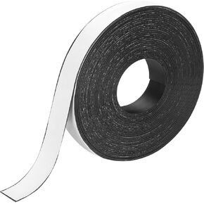 MECCANIXITY Magnetic Strip 32.8 Feet x 1" Width x 1/16" Thick Magnetic Tape Labels Stickers Self Adhesive for Whiteboards Refrigerator and DIY Crafts