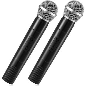 2 Pack Microphone Prop Play Plastic Mics Toy Microphone Fake Microphone Simulate Speech Practice Plastic Microphone for Christmas Karaoke Fun Stage Costume Prop Birthday Party, Black, 9.5 x 2 Inch