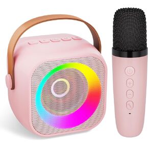 Amazmic Toys for Girls Karaoke Machine for Kids, Birthday Gifts for Girl Age 3 4 5 6 7 8 9 10+ Year Old Boy, Portable Speaker for Kid Mini Karaoke Microphone Gift for Home Class Party- Purple