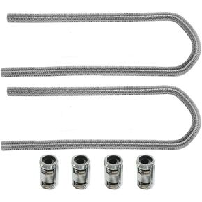 SUPERFASTRACING 44" Chrome Stainless Steel Flexible Universal Heater Hose Kit w/Polished Cap